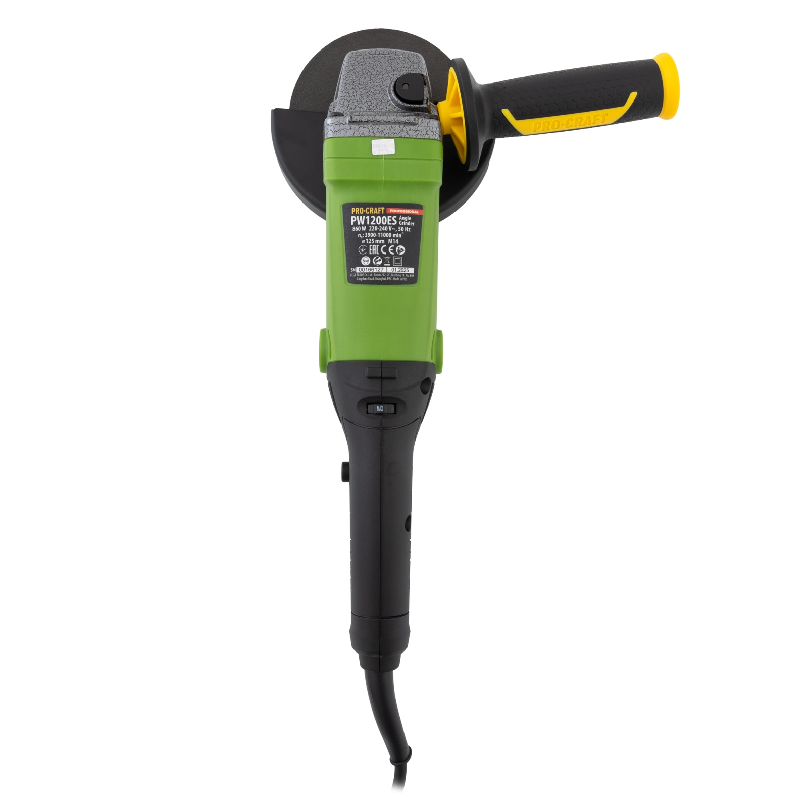 Amoladora angular con variador ProCraft PW1200ES, 1200 W, disco 125 mm - Imagen 3