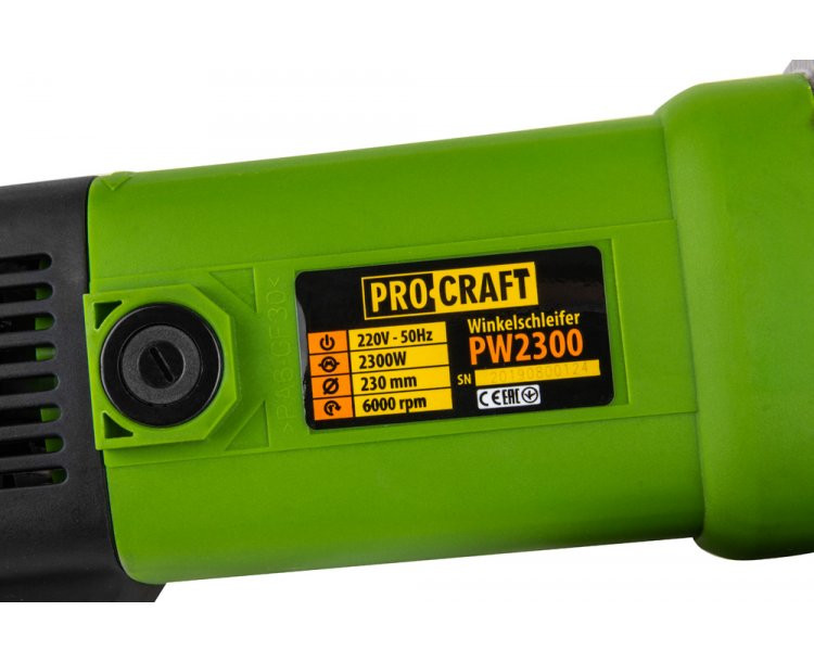Amoladora angular ProCraft PW2300, 2300 W, disco 230 mm, arranque suave - Imagen 4