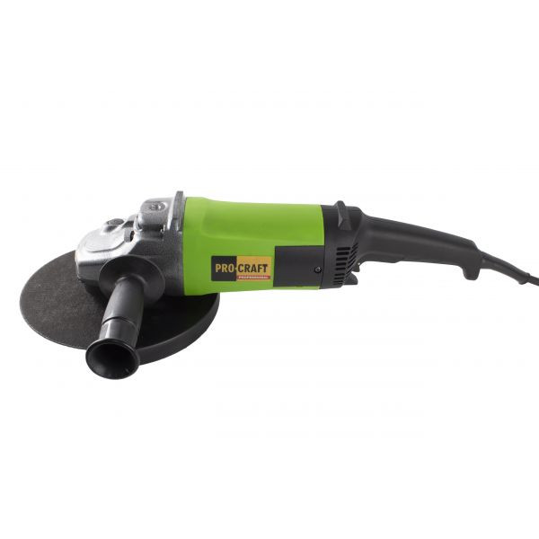 Amoladora angular ProCraft PW2400, 2400 W, 7200 rpm, disco 230 mm, escobillas repuesto - Imagen 2