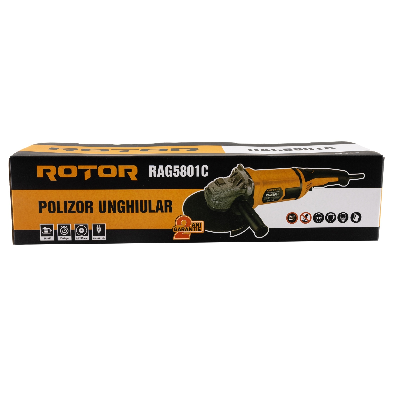 Amoladora angular ROTOR RAG5801C, 2050 W, disco 230 mm, con escobillas - Imagen 5