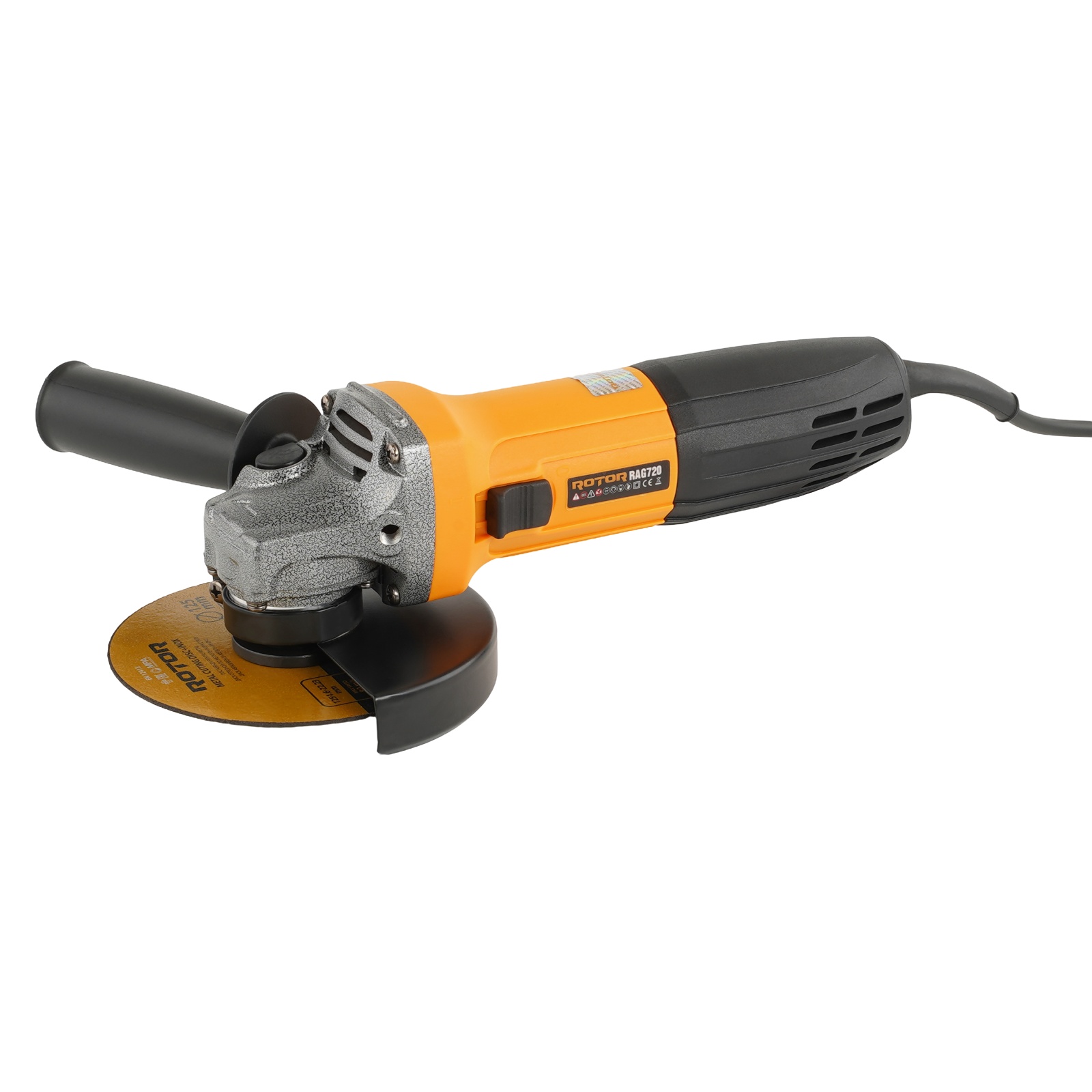 Amoladora angular ROTOR RAG720, 720 W, 11000 rpm, disco 125 mm, para corte de metal