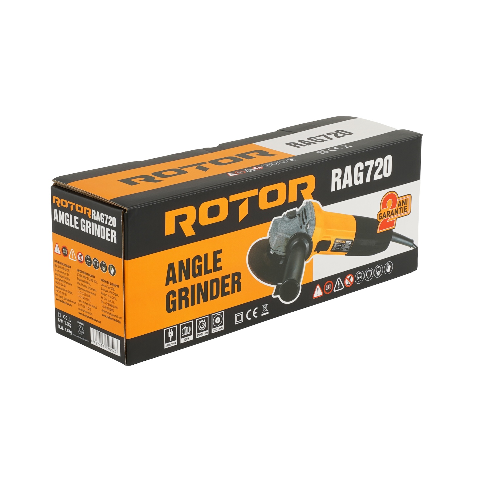 Amoladora angular ROTOR RAG720, 720 W, 11000 rpm, disco 125 mm, para corte de metal - Imagen 4